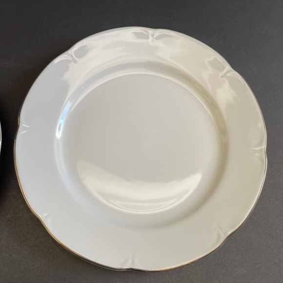 5 Jlmenau German Democratic Republic White Cake Dessert Plates Silver Rim 7.5” - Picture 9 of 15